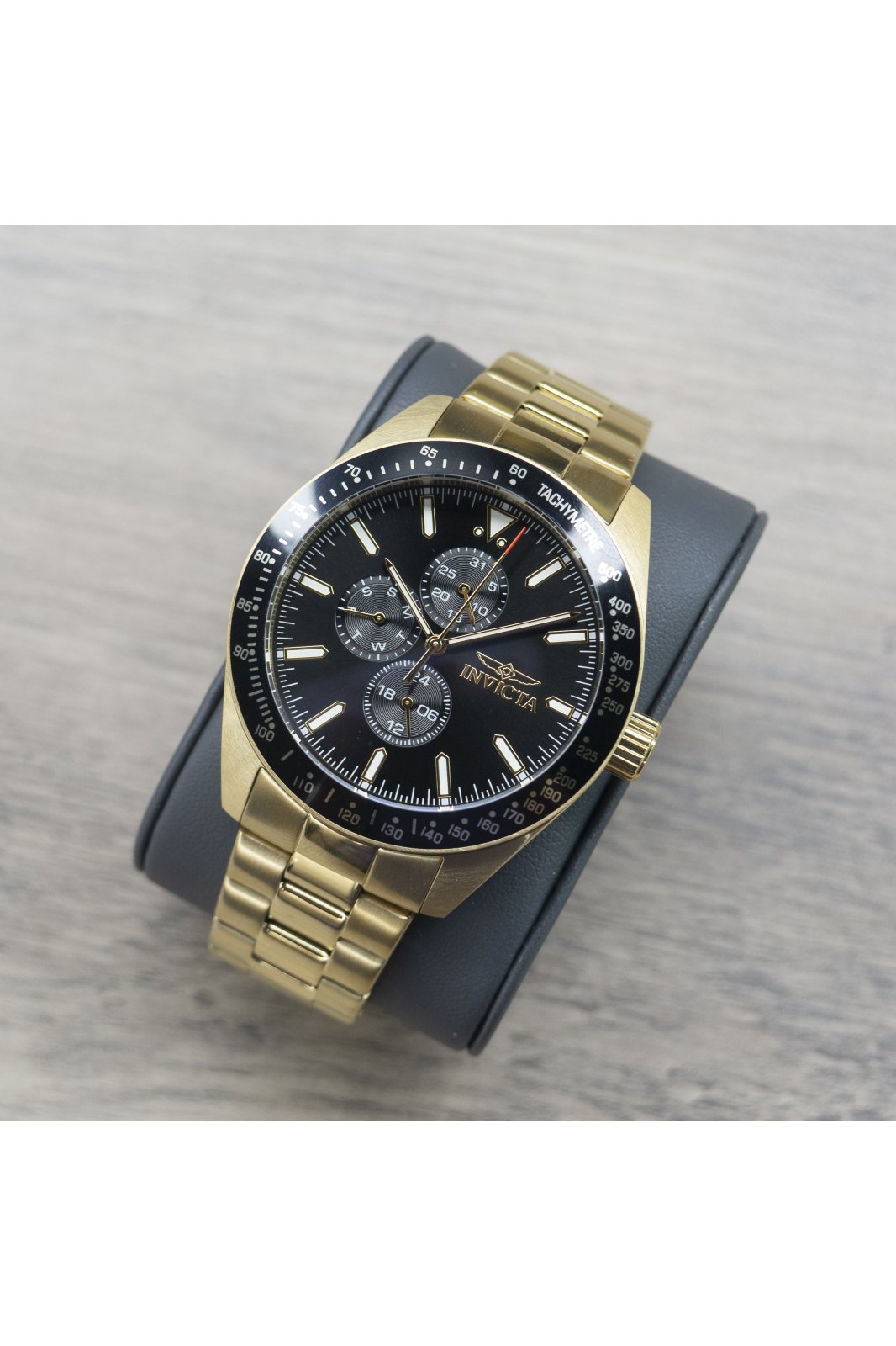 Invicta Aviator 38968 Miesten Kello - Kvartsikoneisto - Ruostumaton Teräs Mustalla Kellotaululla - 45 mm