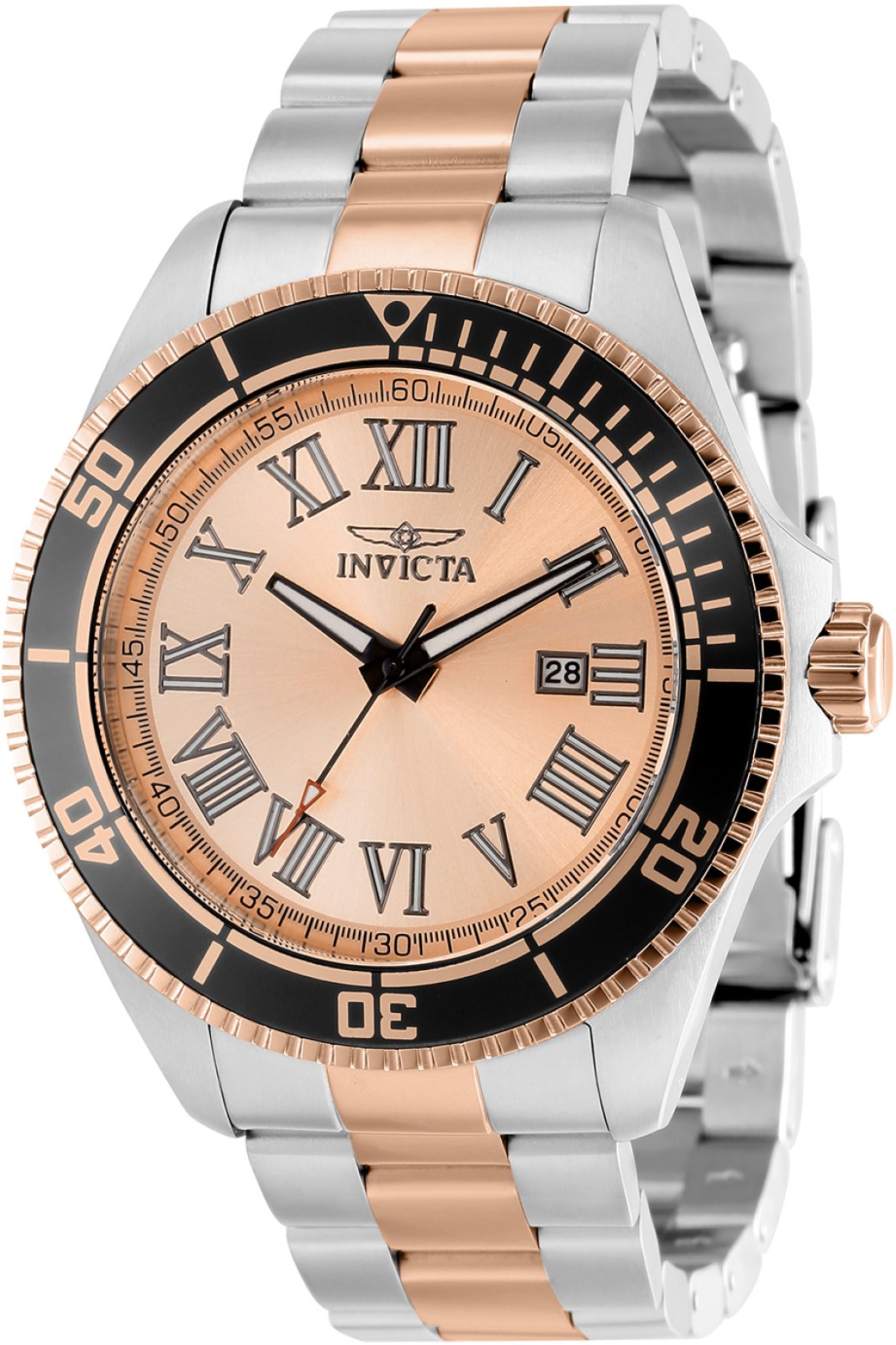 Invicta Pro Diver 15001 muški sat - Quartz mehanizam - Nehrđajući čelik s ružičasto-zlatnim brojčanikom - 45 mm
