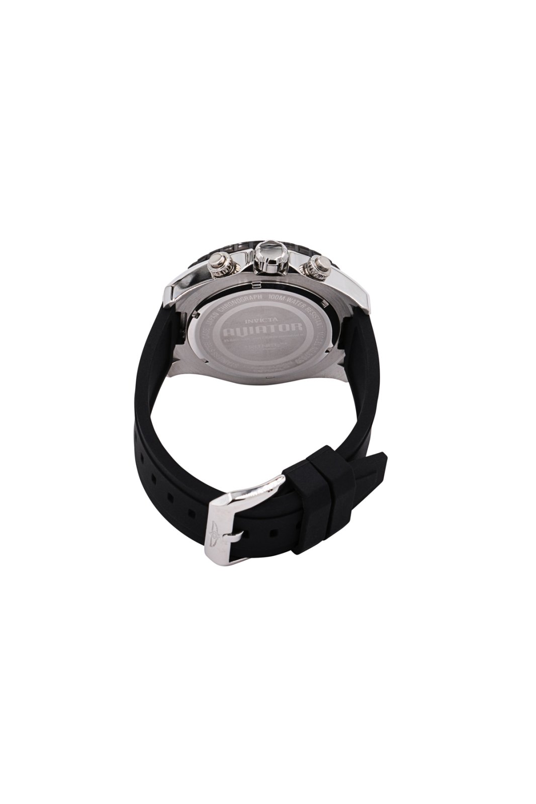 Invicta Aviator 37630 Reloj para Hombre - Movimiento de Cuarzo - Acero Inoxidable con Esfera Negra - 49 mm