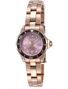 Invicta Pro Diver 14100 Damenuhr - Quarzwerk - Edelstahl mit rosa Zifferblatt - 24 mm