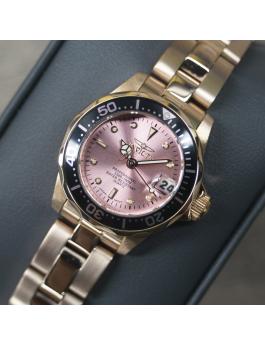 Invicta Pro Diver 14100 Damenuhr - Quarzwerk - Edelstahl mit rosa Zifferblatt - 24 mm