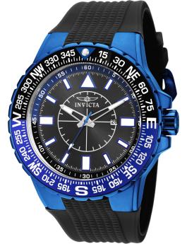 Invicta Aviator 19269 Herren Uhr - Quartz Bewegung - Edelstahl mit Schwarzem Zifferblatt - 52 mm