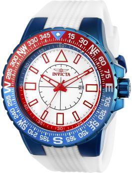Invicta Aviator 23997 Reloj de Hombre - Movimiento de Cuarzo - Acero Inoxidable con Esfera Blanca - 52 mm