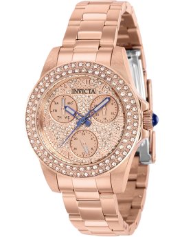 Invicta Angel 39244 Reloj de Mujer - Movimiento de Cuarzo - Acero Inoxidable con Esfera de Oro Rosa - 34 mm