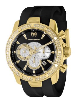 TechnoMarine UF6 TM-621011 Reloj de Hombre - Movimiento de Cuarzo - Acero Inoxidable con Esfera Negra - 45 mm