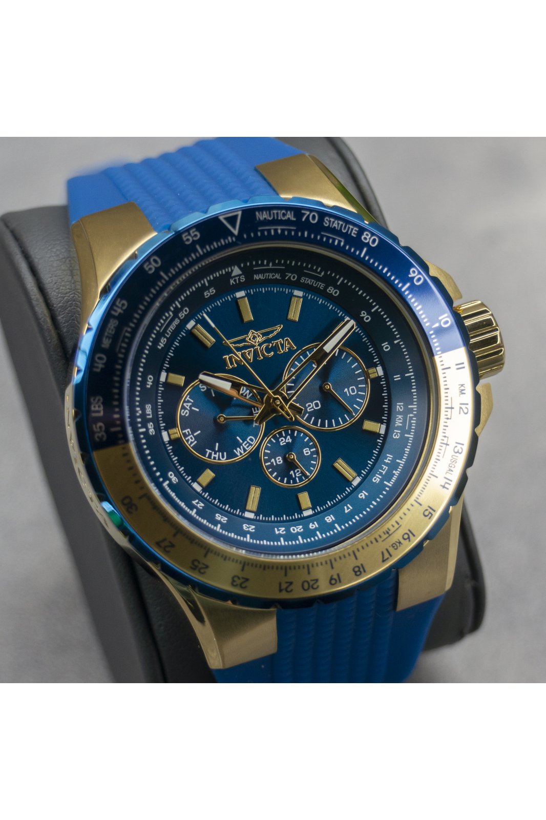 Invicta Aviator 39309 Herreklokke - Quartz Urverk - Rustfritt Stål med Blå Skive - 50 mm