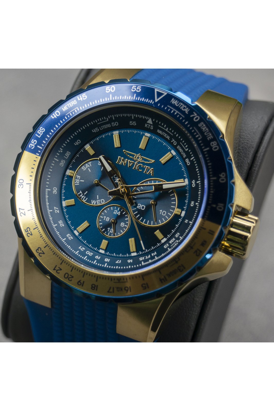 Invicta Aviator 39309 Herreklokke - Quartz Urverk - Rustfritt Stål med Blå Skive - 50 mm