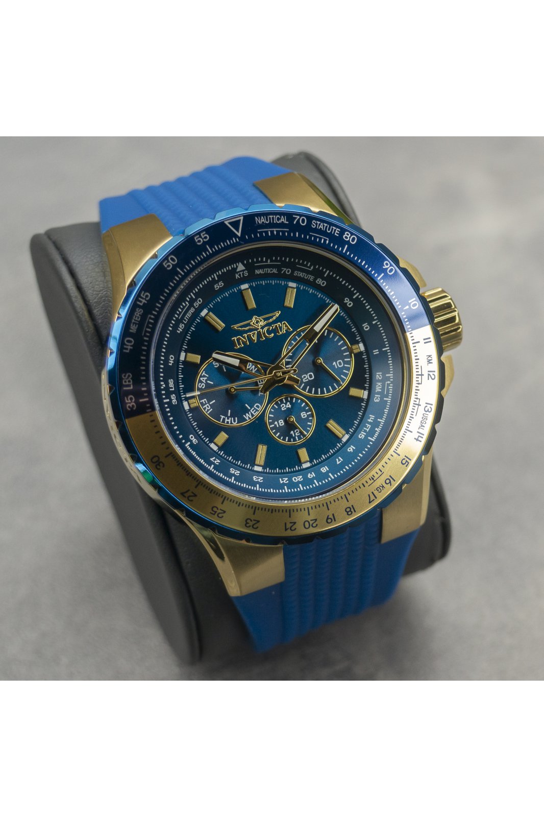 Invicta Aviator 39309 Herreklokke - Quartz Urverk - Rustfritt Stål med Blå Skive - 50 mm