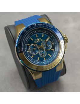 Invicta Aviator 39309 Herreklokke - Quartz Urverk - Rustfritt Stål med Blå Skive - 50 mm