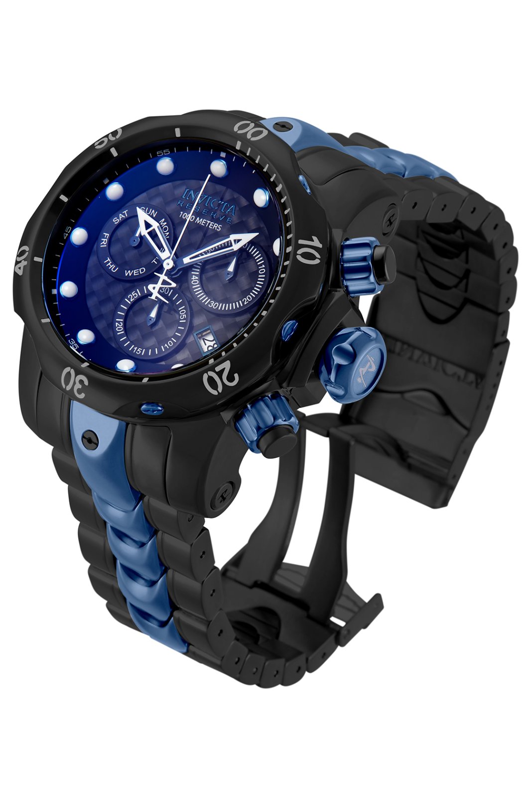 Invicta Reserve Venom 0359 – Orologio Uomo Quarzo, Cassa 54mm In Acciaio, Quadrante Argento, Impermeabile 100 Bar