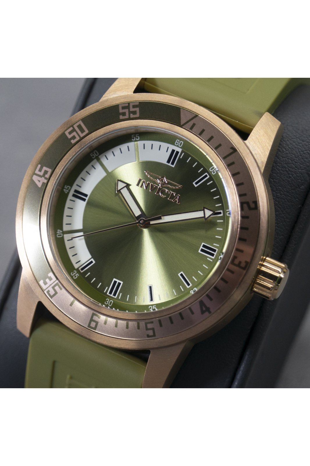 Invicta Specialty 35685 Zegarek Męski - Mechanizm Kwarcowy - Stal Nierdzewna z Zieloną Tarcza - 45 mm