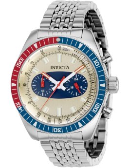 Invicta Speedway 40525 Herreur - Quartz Movement - Rustfrit Stål med Beige Zifferblad - 43 mm