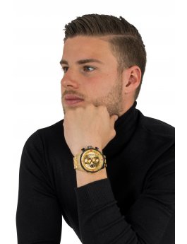 Invicta Aviator 17205 Reloj de Hombre - Movimiento de Cuarzo - Acero Inoxidable con Esfera Dorada - 48 mm