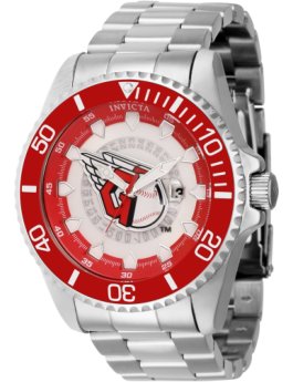 Invicta MLB - Cleveland Guardians 43461 Reloj de Hombre - Movimiento de Cuarzo - Acero Inoxidable con Esfera Roja - 47 mm