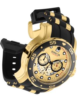 Invicta Pro Diver - SCUBA 17566 Relógio Masculino - Movimento de Quartzo - Aço Inoxidável com Mostrador Dourado - 48 mm