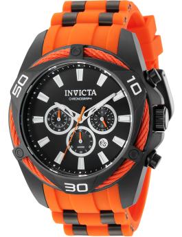 Invicta Bolt 43760 Reloj de Hombre - Movimiento de Cuarzo - Acero Inoxidable con Esfera Negra - 50 mm