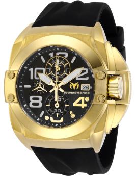 TechnoMarine Reef TM-518003 Relógio Masculino - Movimento de Quartzo - Aço Inoxidável com Mostrador Preto - 45 mm