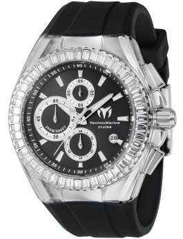 TechnoMarine Cruise TM-121149 Herrenhorloge - Quartz Uhrwerk - Edelstahl mit Schwarzem Zifferblatt - 45 mm