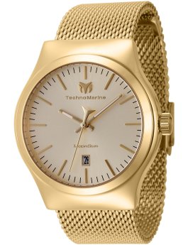 TechnoMarine MoonSun TM-121242 Damenarmbanduhr - Quarzwerk - Edelstahl mit Goldenem Zifferblatt - 40 mm