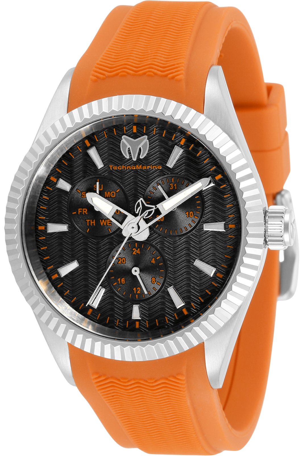 TechnoMarine Sea TM-719023 Zegarek męski - Mechanizm kwarcowy - Stal nierdzewna z czarną tarczą - 42 mm