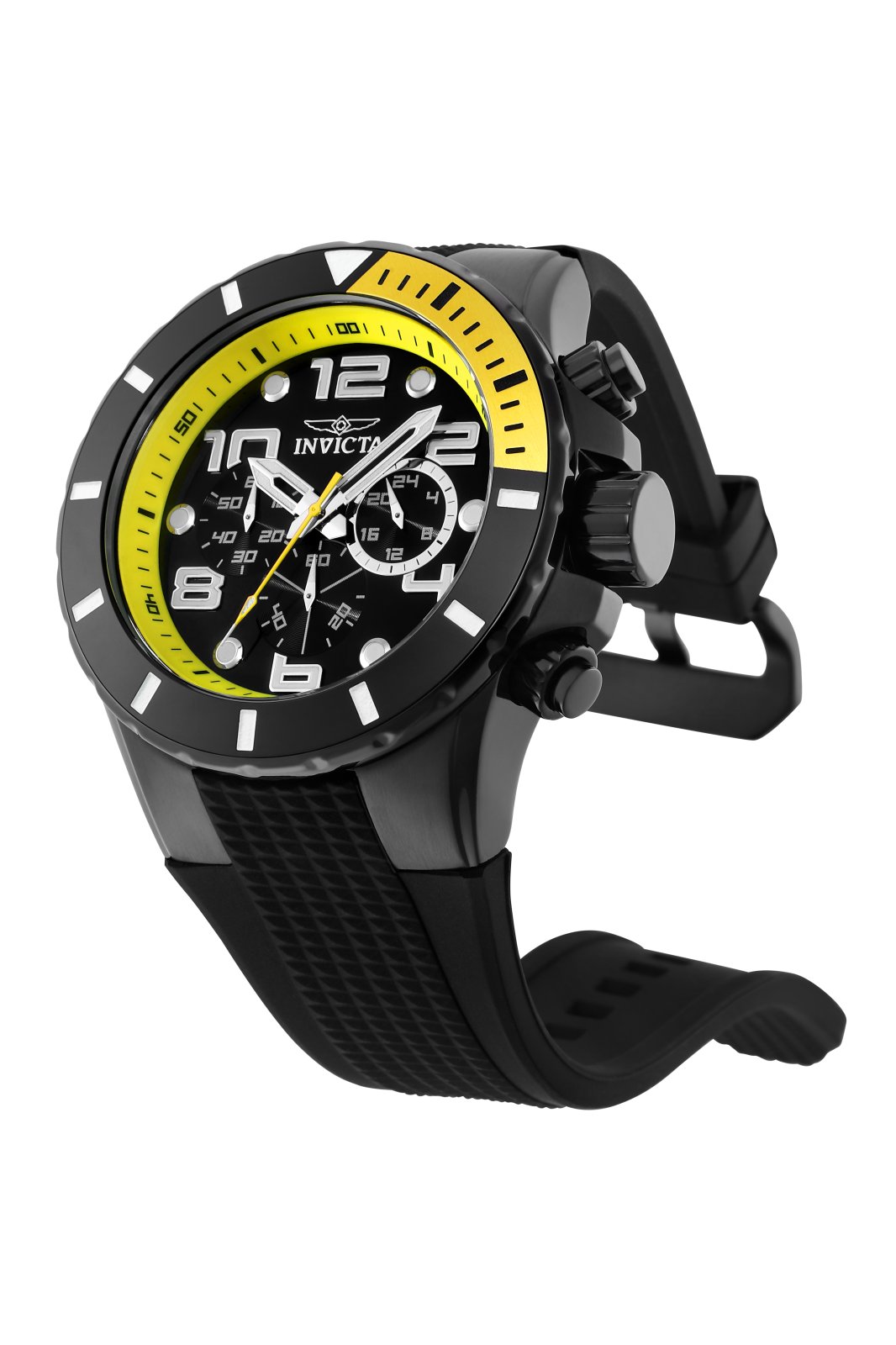 Invicta Pro Diver 18741 Herenhorloge - Quartz Uurwerk - Roestvrij Staal met Zwarte Wijzerplaat - 50 mm