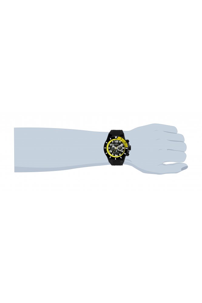 Invicta Pro Diver 18741 Herenhorloge - Quartz Uurwerk - Roestvrij Staal met Zwarte Wijzerplaat - 50 mm