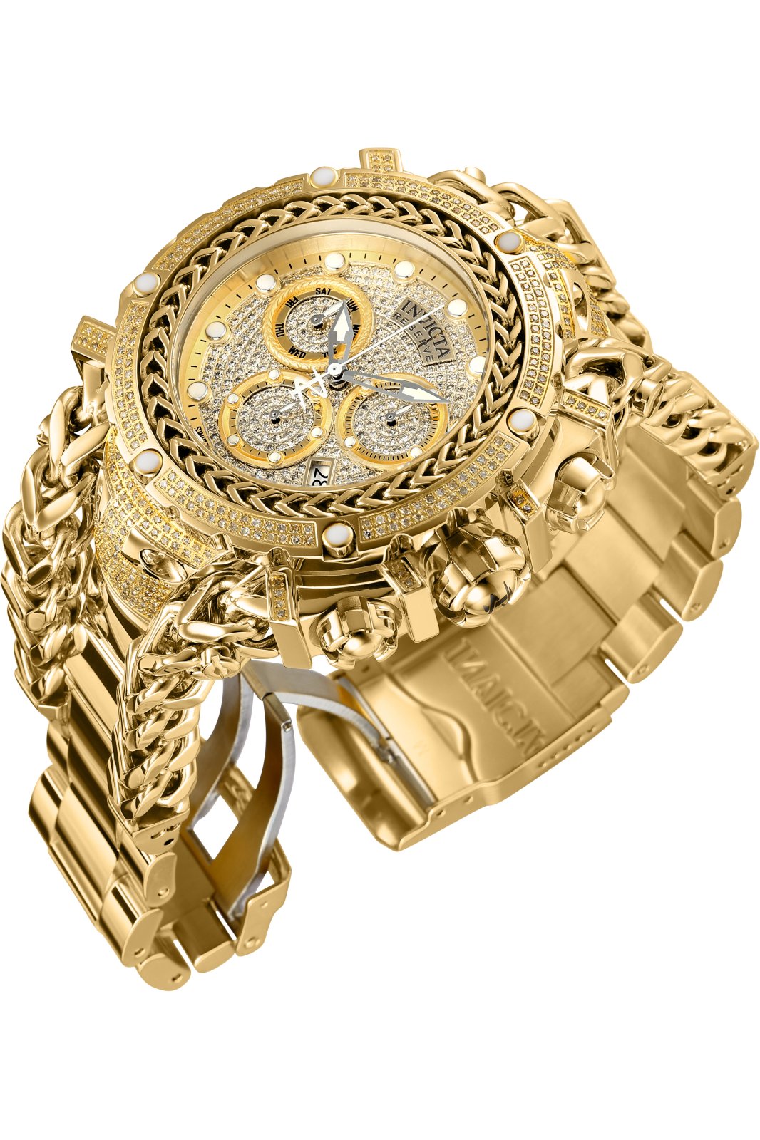 INVICTA Pro Diver Orologio Uomo 50mm – Acciaio Inossidabile Oro E Argento, Quadrante Nero, Movimento Quarzo VH63