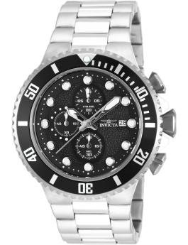 Invicta Pro Diver 18906 Men's Watch - Quartz Movement - Stainless Steel with Black Dial - 52 mm