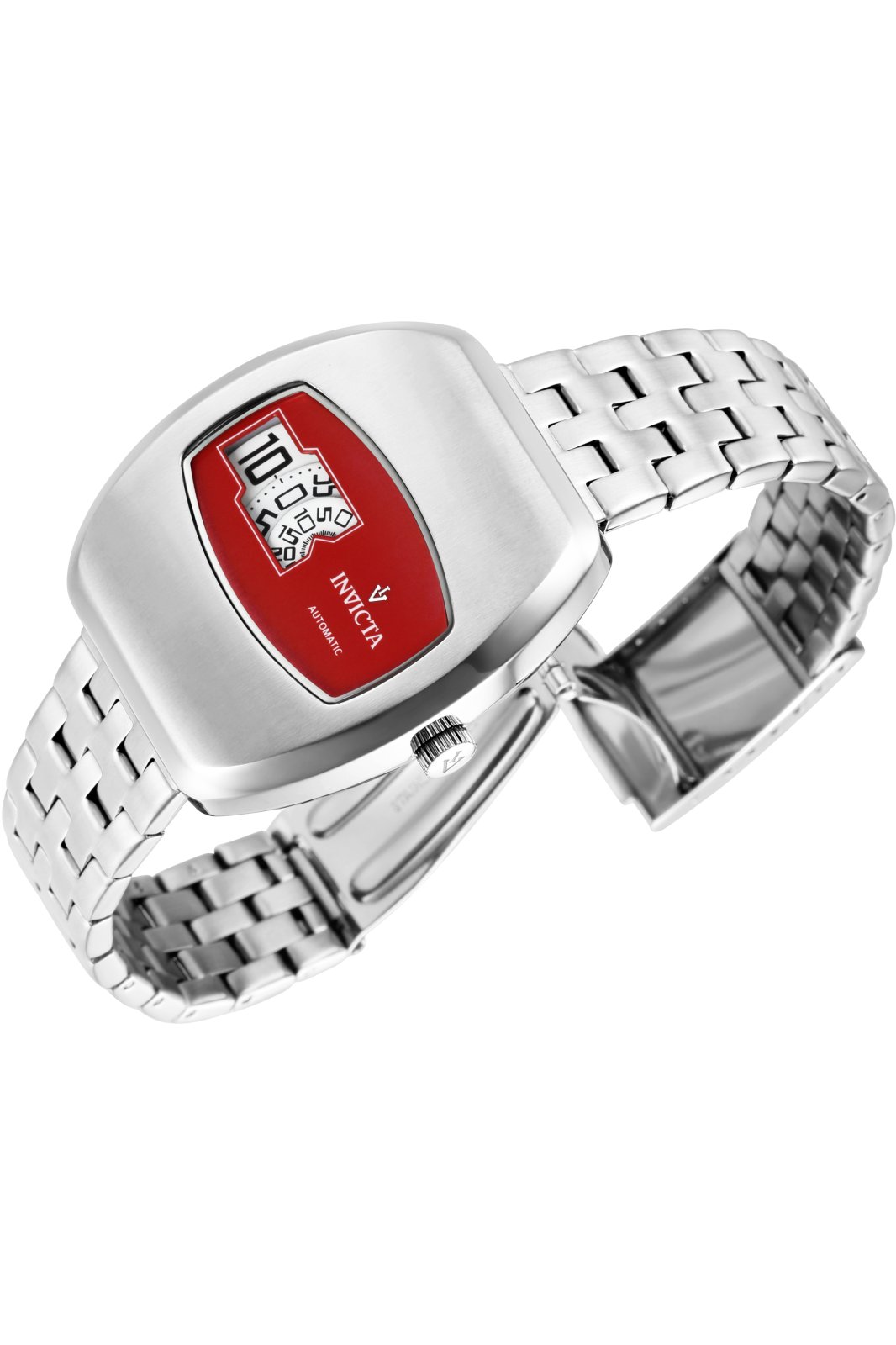 Invicta Vintage 39975 Uhr - Automatisches Uhrwerk - Edelstahl mit rotem Zifferblatt - 38 mm