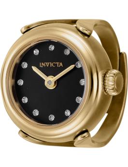 Invicta Mini - Ring 44482 Reloj de Mujer - Movimiento de Cuarzo - Acero Inoxidable con Esfera Negra - 17 mm