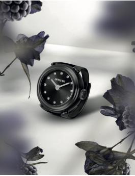 Invicta Mini 44484 Reloj de Mujer - Movimiento de Cuarzo - Acero Inoxidable con Esfera Negra - 17 mm