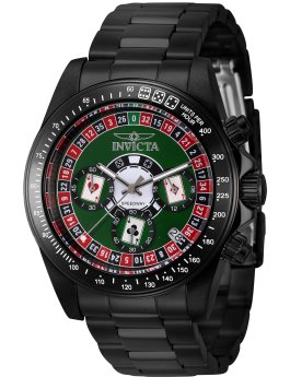 Invicta Speedway 44645 Men's Watch - Quartz Movement - Stainless Steel with Green Dial - 39 mm