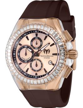 TechnoMarine Cruise TM-121166 Relógio Masculino - Movimento Quartz - Aço Inoxidável com Mostrador de Ouro Rosa - 45 mm