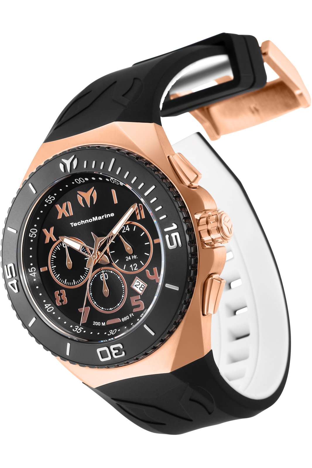 TechnoMarine Manta TM-220007 Men's Watch - Quartz Movement - Stainless Steel with Black Dial - 48 mm