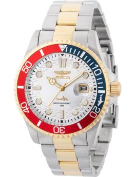 Invicta Pro Diver 44707 Men's Watch - Quartz Movement - Stainless Steel with Silver Dial - 43 mm