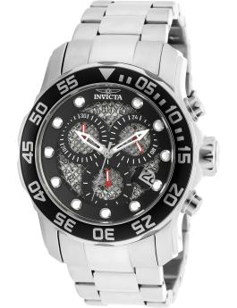 Invicta Pro Diver 19836 Men's Watch - Quartz Movement - Stainless Steel with Black Dial - 48 mm