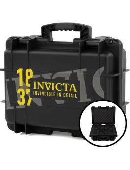 NEW Invicta 2-Slot Watch Storage Case/Box - Grey & Yellow Faux Leather