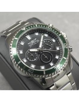 Invicta Pro Diver 46051 Herrenarmbanduhr - Quarzwerk - Edelstahl mit schwarzem Zifferblatt - 45 mm