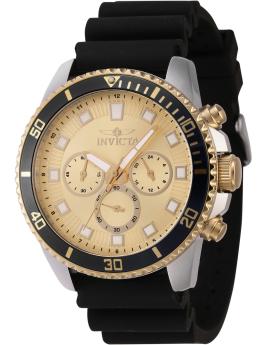Invicta Pro Diver 46128 Orologio da Uomo - Movimento al Quarzo - Acciaio Inossidabile con Quadrante Dorato - 45 mm