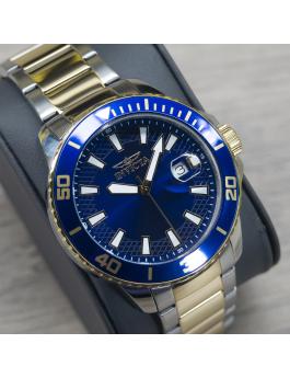 Invicta Pro Diver 46071 Men's Watch - Quartz Movement - Stainless Steel with Blue Dial - 45 mm
