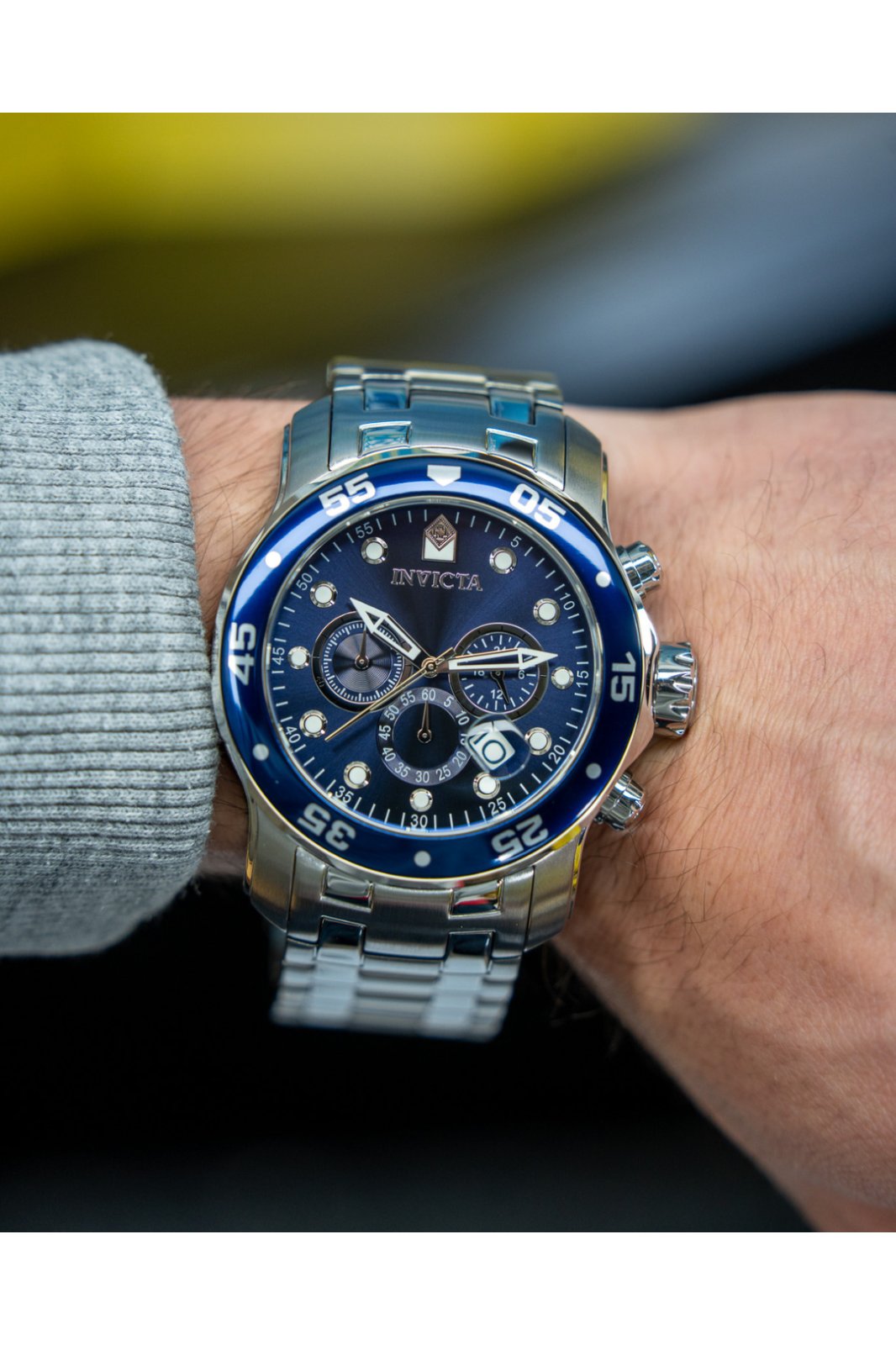 Invicta Pro Diver - SCUBA 0070 Relógio Masculino - Movimento Quartz - Aço Inoxidável com Mostrador Azul - 48 mm