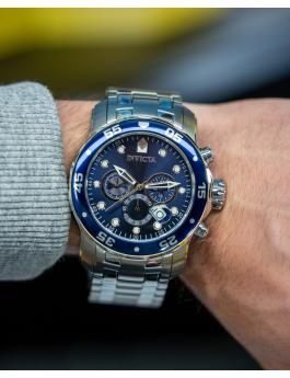 Invicta Pro Diver - SCUBA 0070 Relógio Masculino - Movimento Quartz - Aço Inoxidável com Mostrador Azul - 48 mm