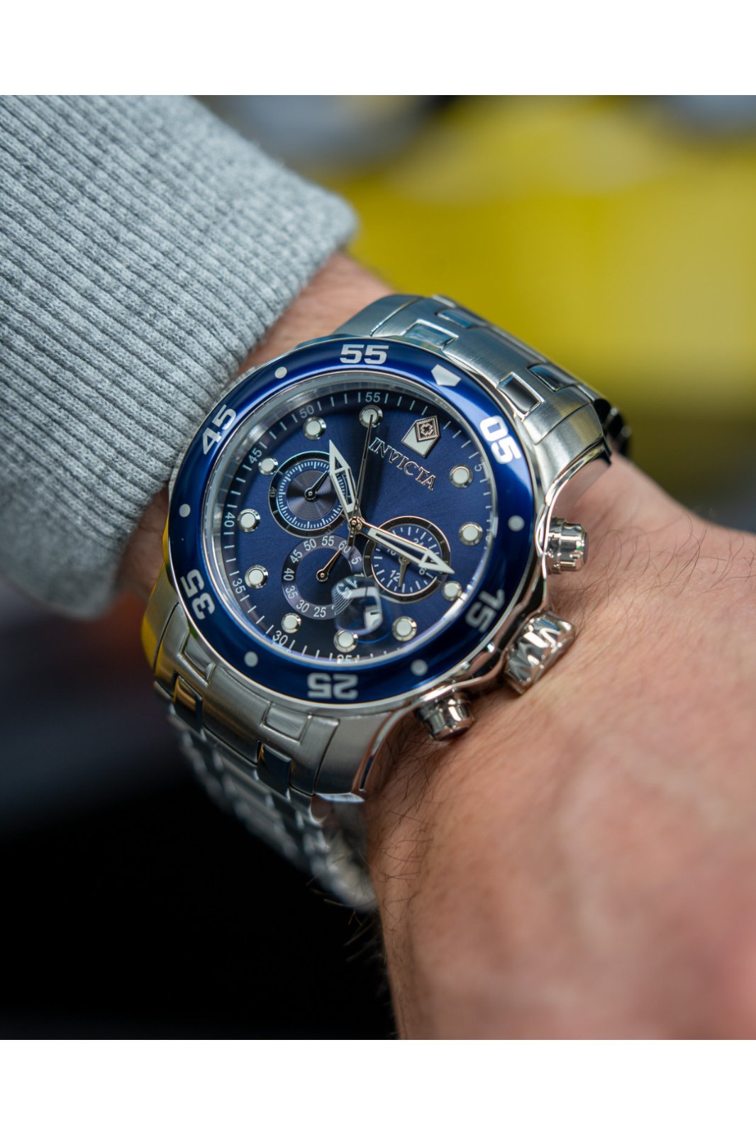 Invicta Pro Diver - SCUBA 0070 Relógio Masculino - Movimento Quartz - Aço Inoxidável com Mostrador Azul - 48 mm