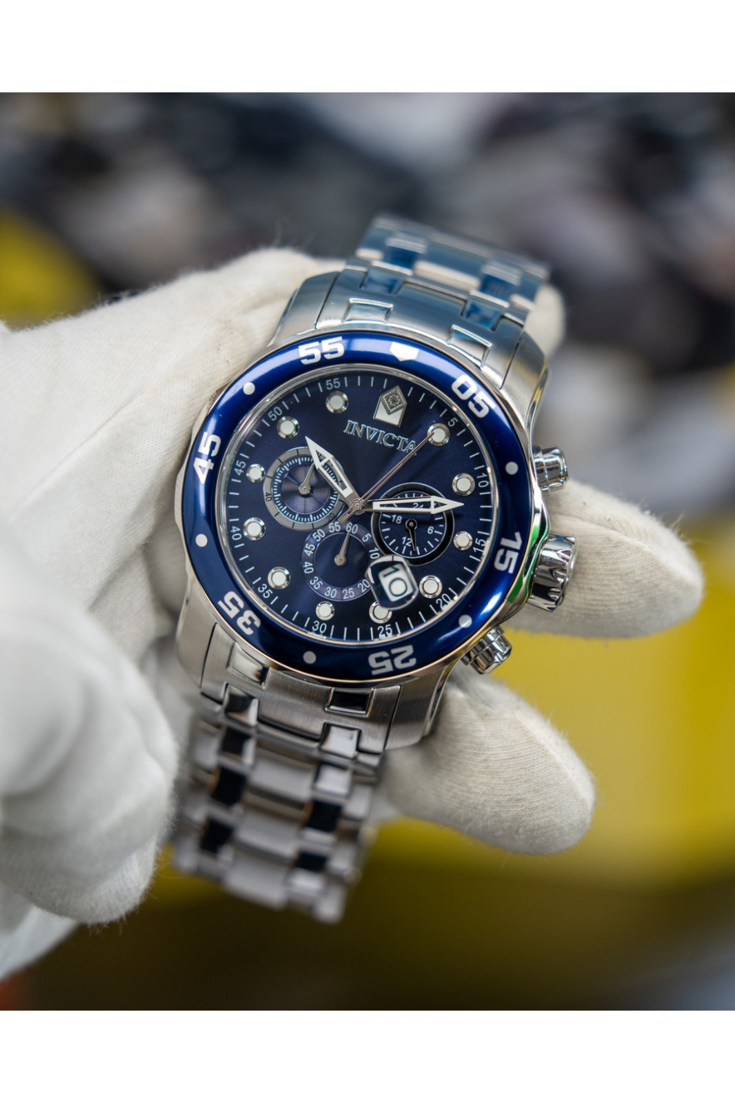 Invicta Pro Diver - SCUBA 0070 Relógio Masculino - Movimento Quartz - Aço Inoxidável com Mostrador Azul - 48 mm