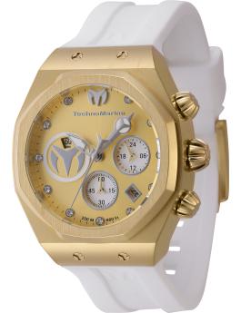 TechnoMarine MoonSun TM-523008 Reloj de Mujer - Movimiento de Cuarzo - Acero Inoxidable con Esfera Blanca - 40 mm