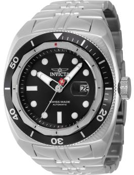 Invicta SWISS MADE 44750 Men's Watch - Automatic Movement - Stainless Steel with Black Dial - 52 mm - Swiss Made