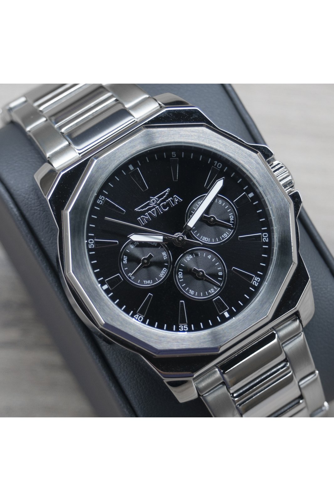 Invicta Speedway 46842 Relógio Masculino - Movimento de Quartzo - Aço Inoxidável com Mostrador Preto - 42 mm