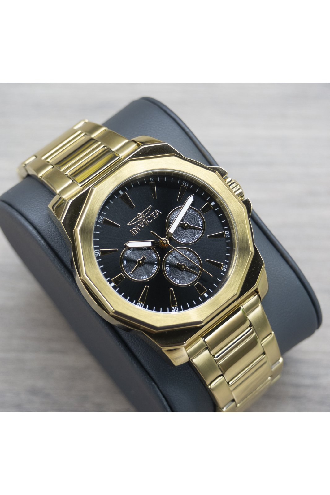 Invicta Speedway 46849 Reloj de Hombre - Movimiento de Cuarzo - Acero Inoxidable con Esfera Negra - 42 mm
