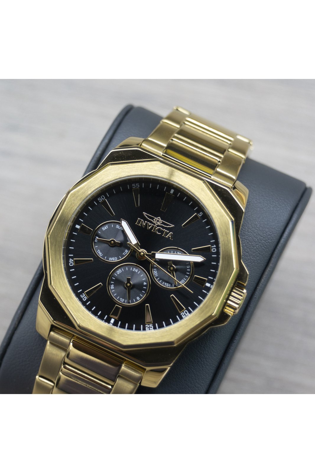 Invicta Speedway 46849 Reloj de Hombre - Movimiento de Cuarzo - Acero Inoxidable con Esfera Negra - 42 mm