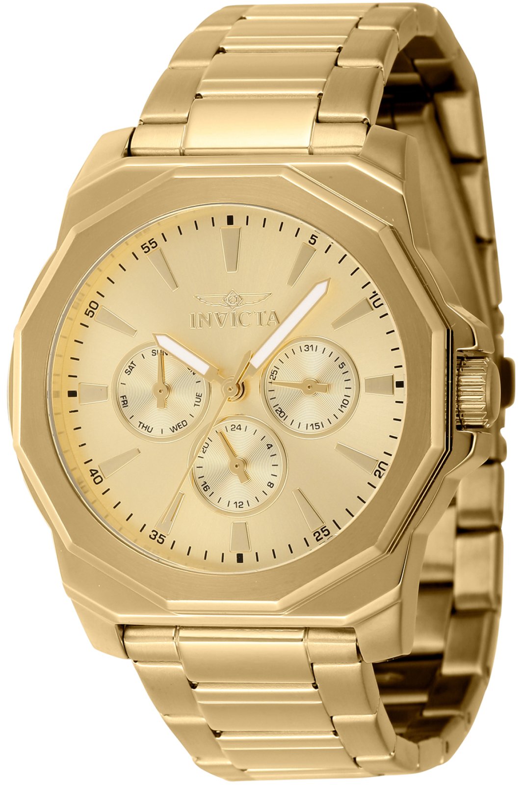 Invicta Speedway 46855 Reloj para Hombre - Movimiento de Cuarzo - Acero Inoxidable con Esfera Dorada - 42 mm